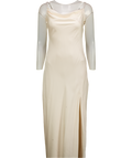 FOREVER NEW Cream Hannah Diamante Strap Satin Dress UK 6