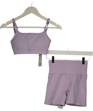 Womens Best Purple Motion Seamless Straight Neck Bra And Shorts Set UK XS/S