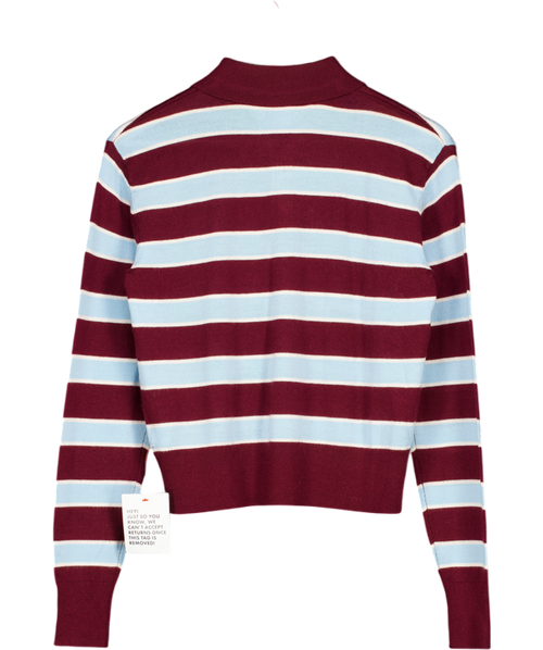adidas Originals X Asos Wool Rugby Top In Burgundy & Blue Stripe UK S
