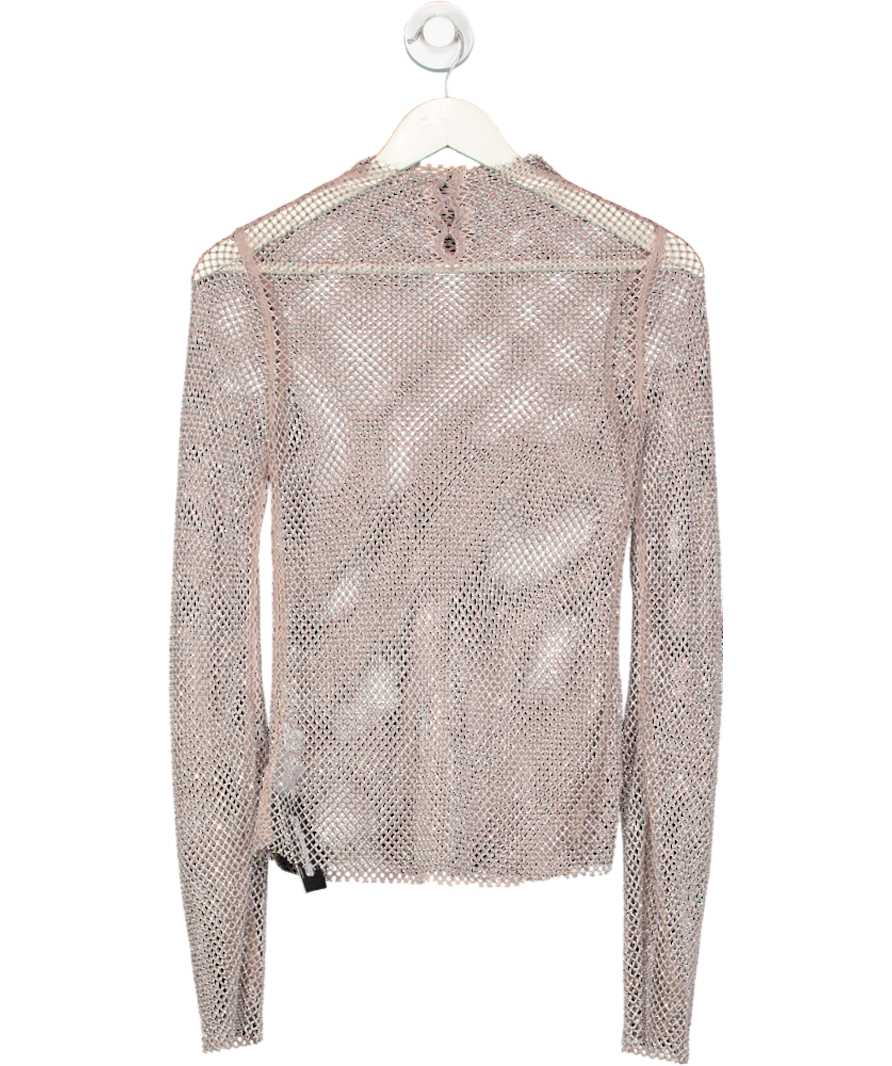 Henne Metallic Alonzo Silver Mesh Top UK XS