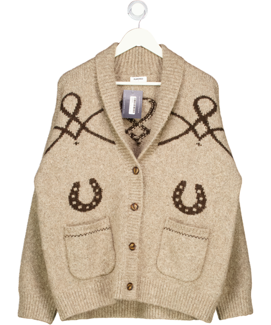 RUMORED Beige Wild Horses Cardigan UK L