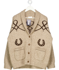 RUMORED Beige Wild Horses Cardigan UK L