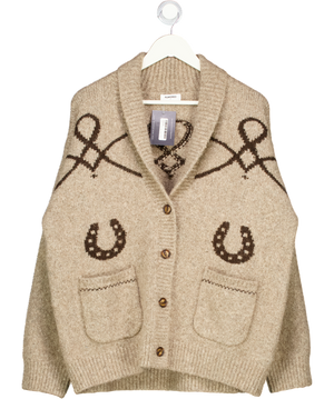 RUMORED Beige Wild Horses Cardigan UK L