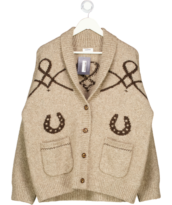 RUMORED Beige Wild Horses Cardigan UK L