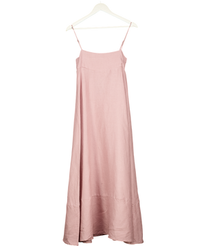 VRG GRL Behati Linen Camisole Maxi Dress In Dusty Pink UK 8