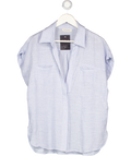THE SUMMER EDIT Blue Luxe Linen Shirt Sz1 UK S