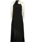 KARL LAGERFELD Black Kl Studio Satin Maxi Dress It42 UK 10