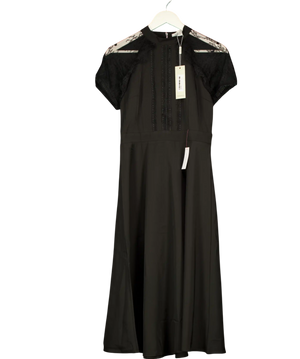 LIQOURISH LONDON Black Lace Sleeve Midi Dress UK 10