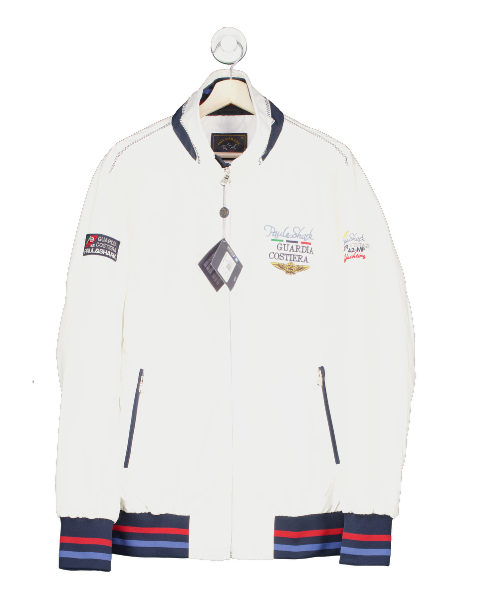Paul & Shark White Yachting Windbreaker Jacket UK XL