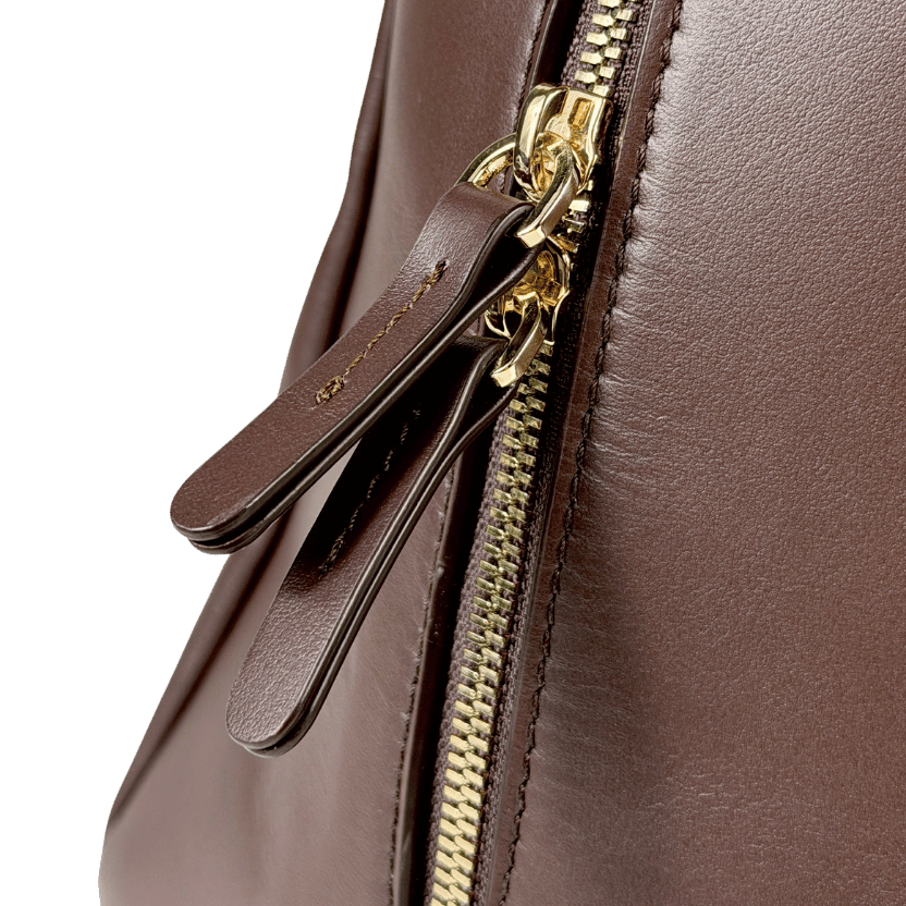 LOULOU DE SAISON Brown Smooth Leather Aaja Leather Bowling Bag