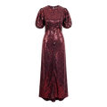 RIXO X Laura Jackson Red Daisy Sequinned Midi Dress UK M