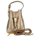 GIANNI CHIARINI Metallic Gold Sienna  Grained Cow Leather Bucket Bag
