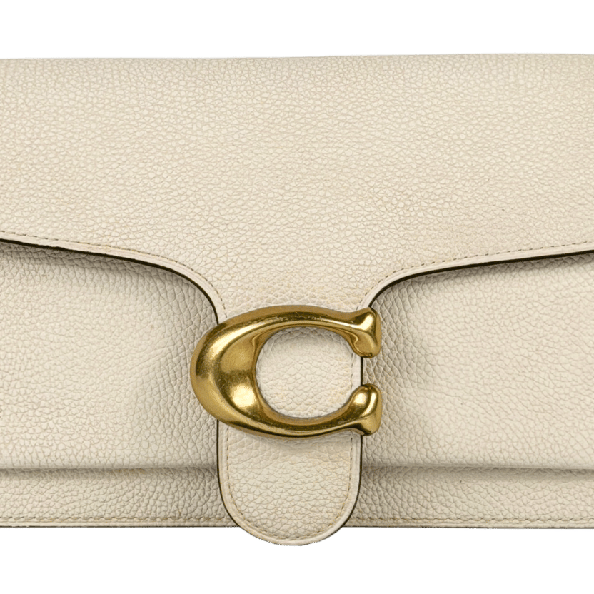 COACH Cream Pebbled Leather Tabby Shoulder Bag