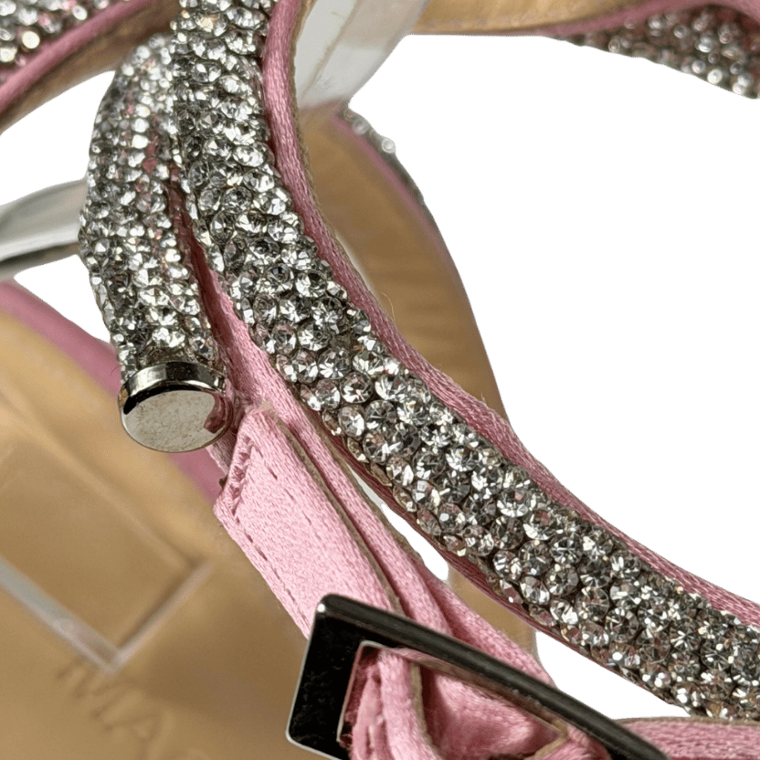 MACH & MACH Rosa Pink Satin Double Bow Satin Pumps UK 5 EU 38