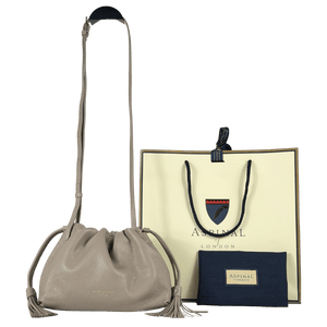 ASPINAL OF LONDON Beige Soho Large Crossbody Pebbled Leather Pouch Bag