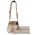 Donna Karan Beige Weekend Canvas Bucket Bag