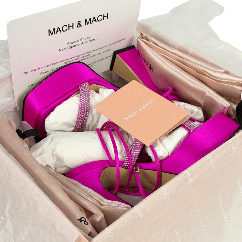 MACH & MACH Pink Devon Crystal-embellished Satin Platform Sandals UK 2 EU 35 👠