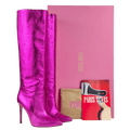 PARIS TEXAS Pink Leather Calf-length Stiletto Boots UK 8 EU 41