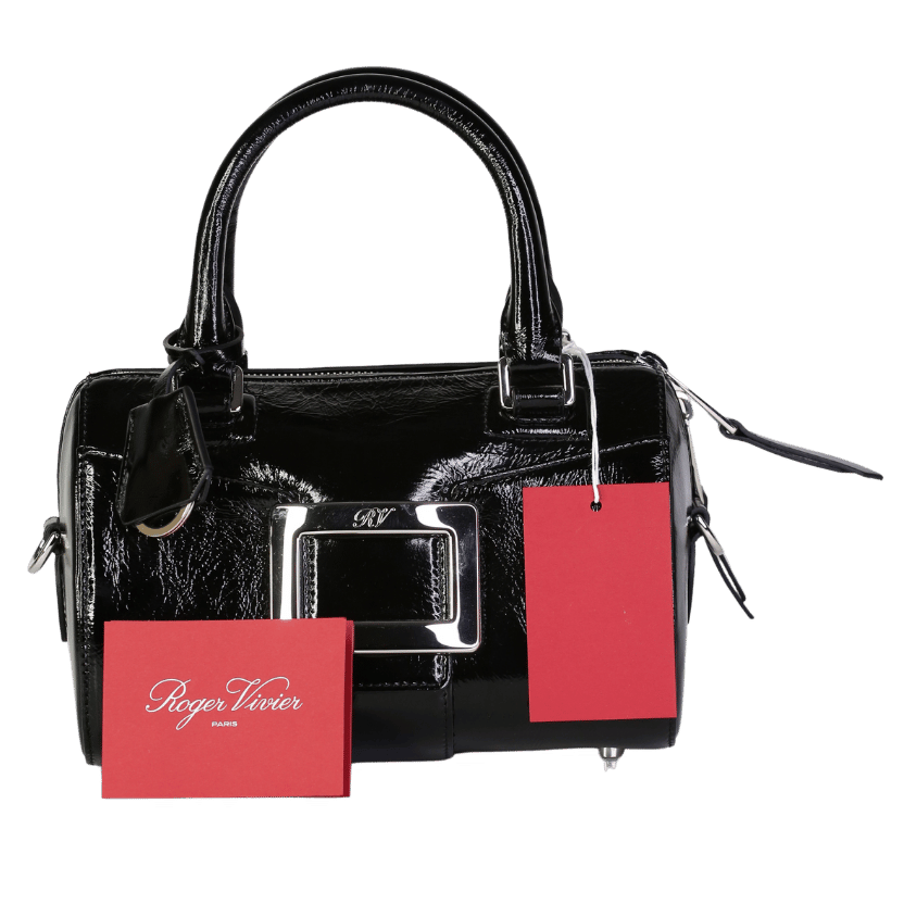 Roger Vivier Black Belle Vivier Bag In Patent Leather Mini