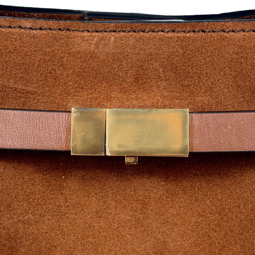 DEMELLIER LONDON Brown New York Midi Suede Tote Bag