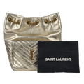 SAINT  LAURENT Metallic Gold Matelasse Lambskin Monogram Joe Backpack