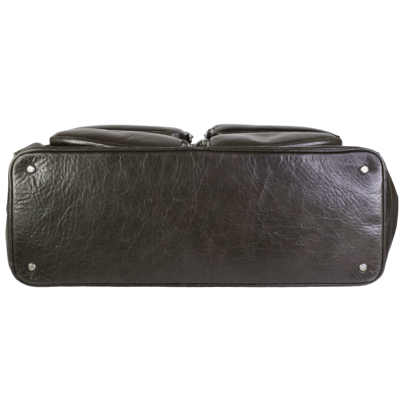 BIMBA Y PALOMO Dark Green Leather Multi Pocket Deail X-large Tote Bag