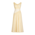 ABADIA Cream One-shoulder Asymmetric Draped Jersey-trimmed Stretch-bamboo Maxi Dress Us2 UK 6
