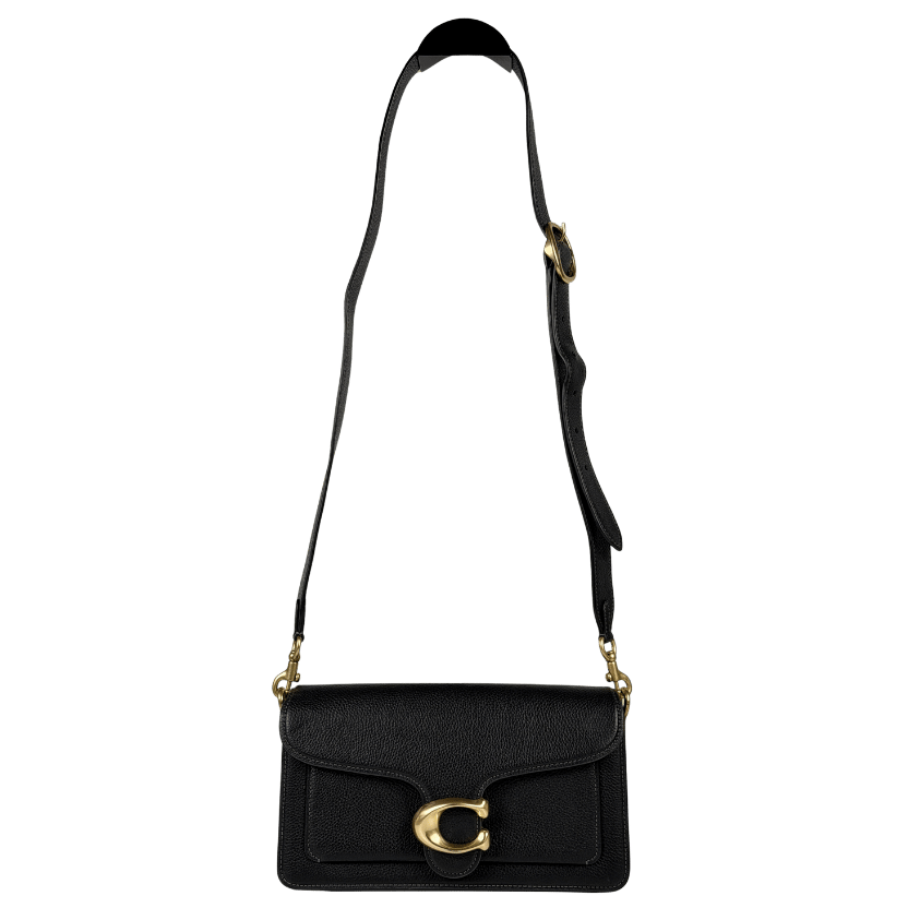 COACH Black Pebbled Leather Tabby Shoulder Bag