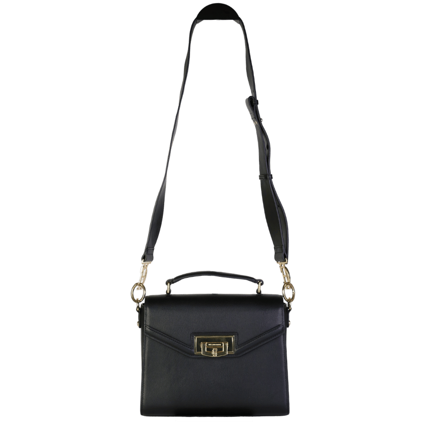 Holland Cooper Black Leather / Gold Cheltenham Bag