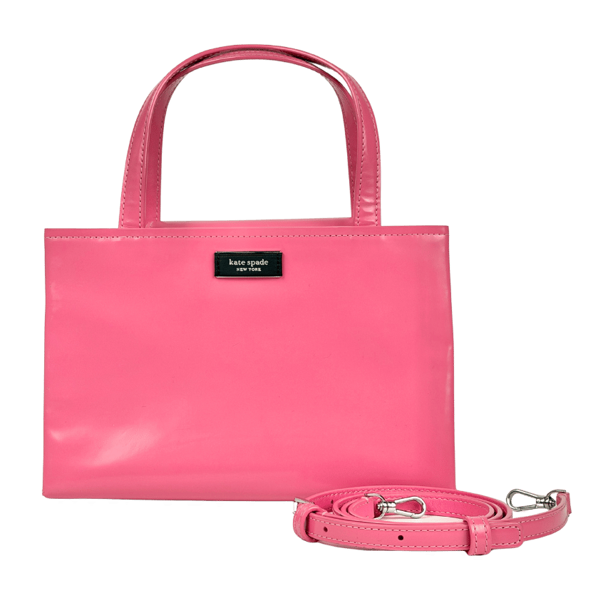 KATE SPADE Pink Smooth Leather Top Handle Bag With Crossbody Strap