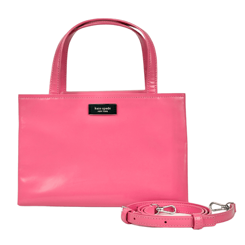 KATE SPADE Pink Smooth Leather Top Handle Bag With Crossbody Strap