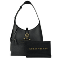 STRATHBERRY Black 100% Calf Grained Leather Kite Hobo Bag With Gold Hardware