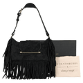 STRATHBERRY X Cinq A Sept Black Suede Leather Multrees Omni Zipped Fringed Bag