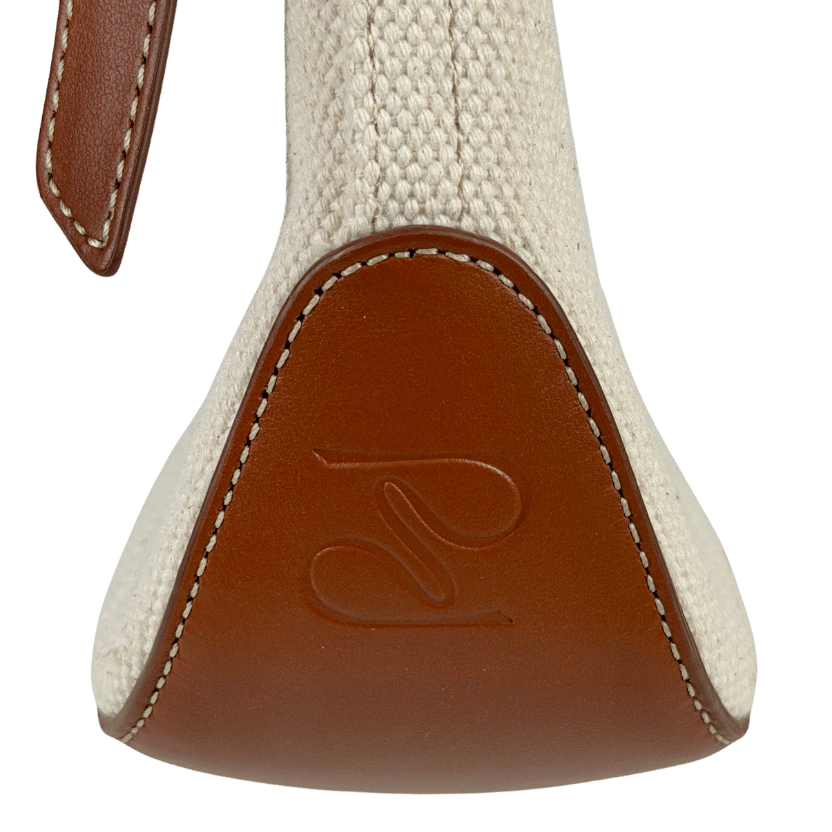 POLENE Ilo Tan Leather / Cream Logo Ilo Tote Bag
