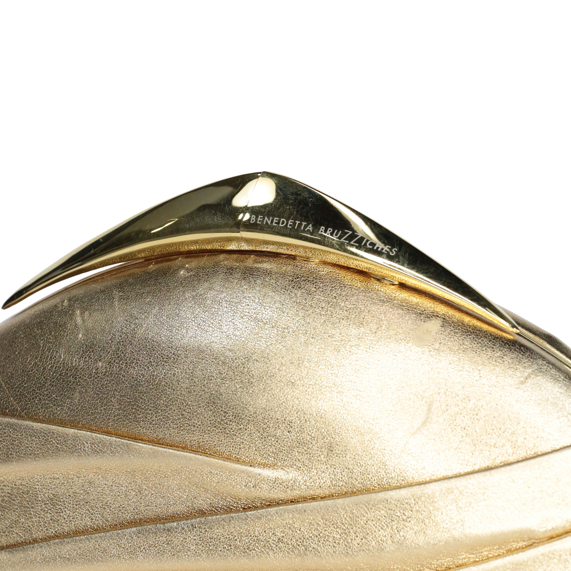 BENEDETTA BRUZZICHES Metallic Gold Belle Du Jour Clutch Bag