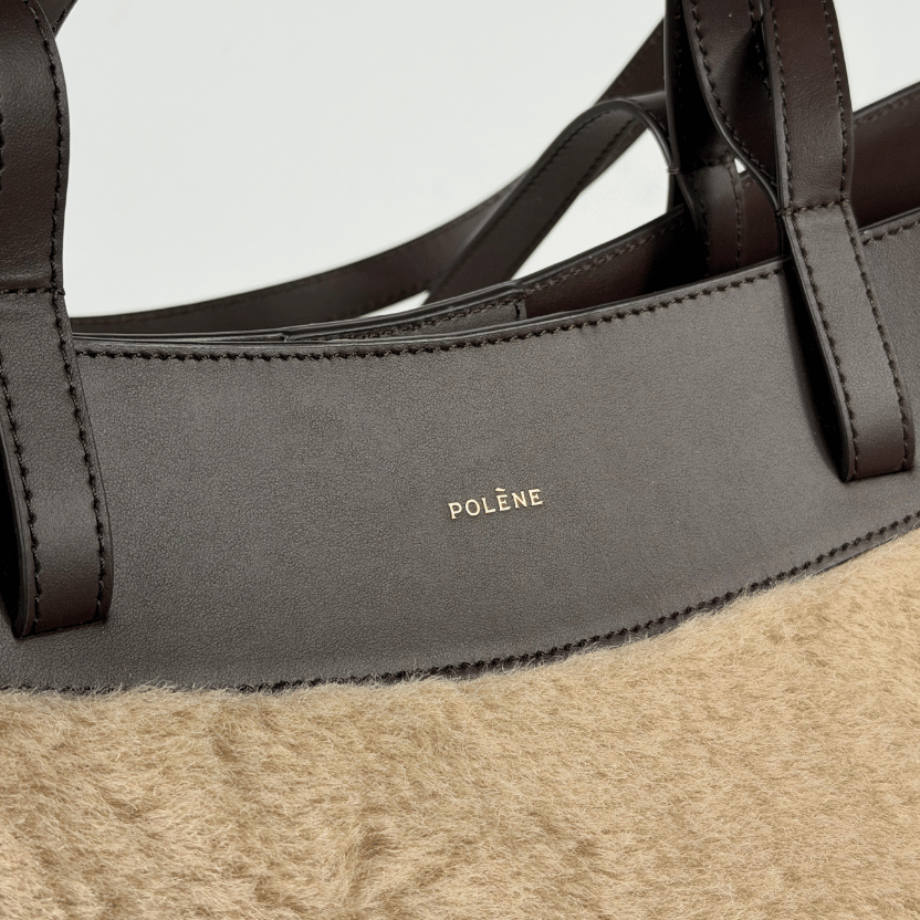 Poléne Beige Liited Alpaca & leather Edition Cyme Tote Bag