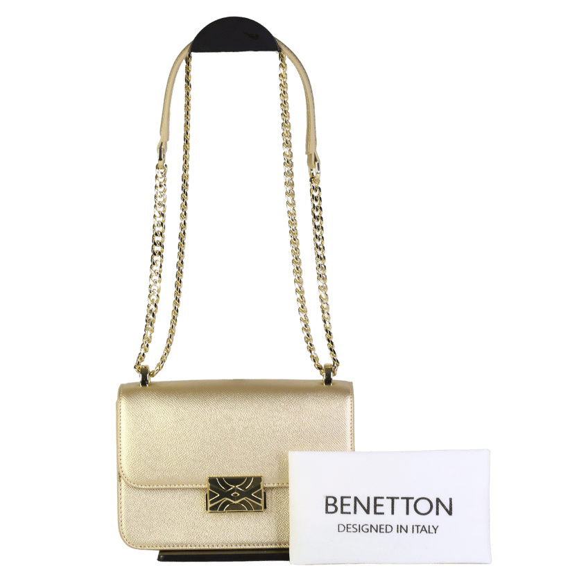BENNETTON Metallic Gold Shoulder Bag