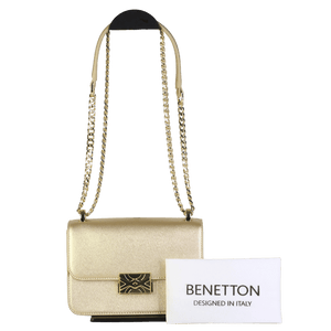 BENNETTON Metallic Gold Shoulder Bag