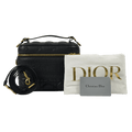 DIOR Black Small Lambskin Cannage Diortravel Vanity Case Satchel