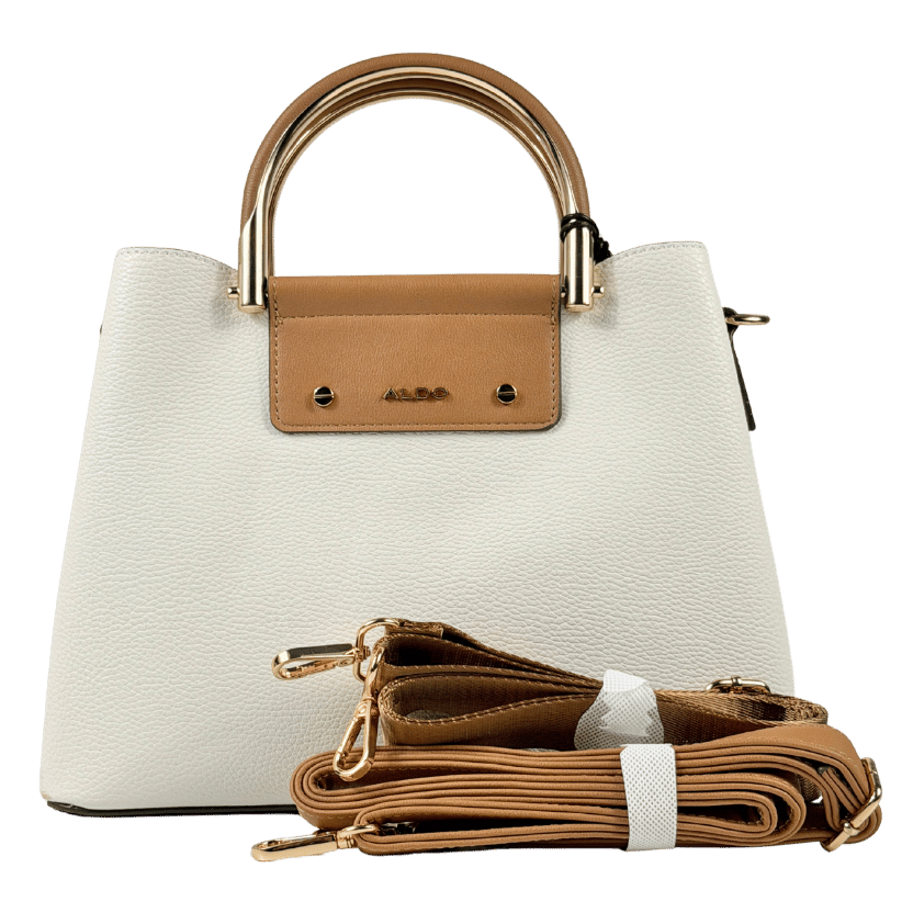 ALDO Cream / Tan / Gold Sloana  Top Handle Bag With 2 Shoulder Straps