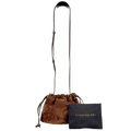 STRATHBERRY Chocolate Brown Suede Leather Charlotte Drawstring Bag