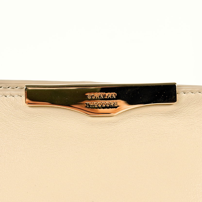 SCANLAN THEODORE Chalk Beige Italian Leather Athos Bucket Bag
