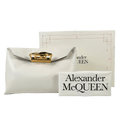ALEXANDER MCQUEEN Cream Ivory / Gold Butter-soft Lambskin Leather Four ring Clutch Bag