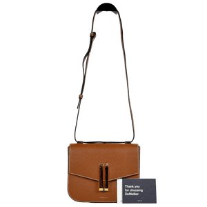 DEMELLIER LONDON The Vancouver Leather Handbag - Tan Brown Small Grain Ecru Stitching