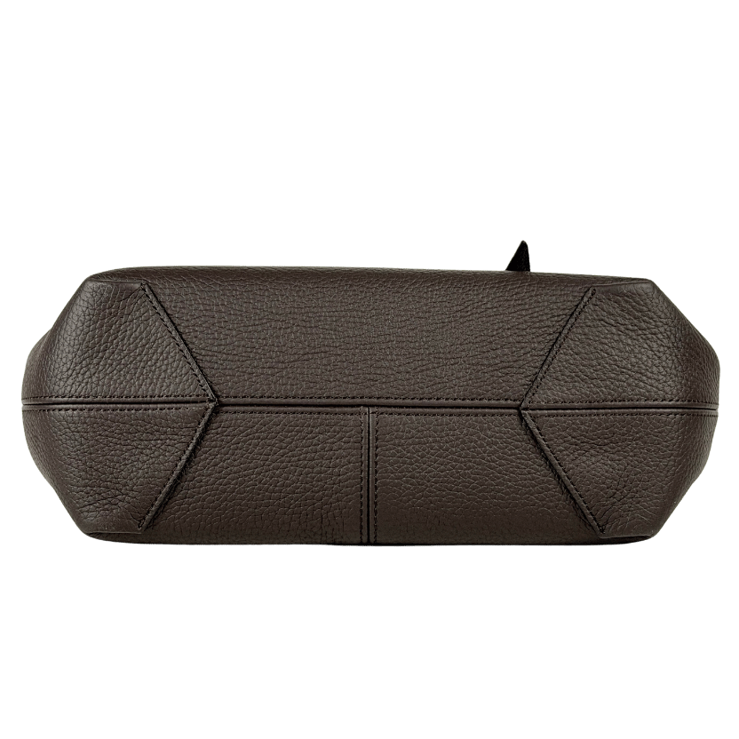STRATHBERRY Espresso Brown 100% Calf Grain Leather Barra Mini Bag