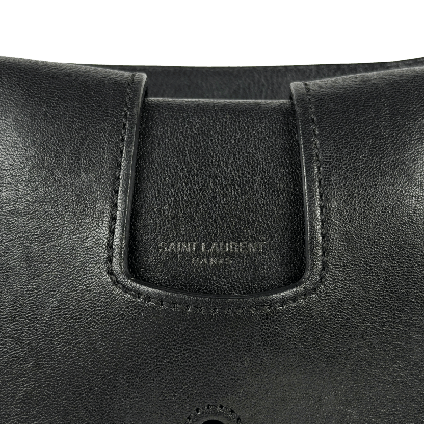 SAINT LAURENT Black Leather Medium Charlotte Messenger Bag