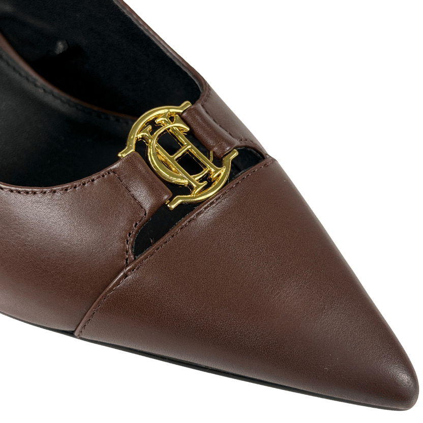 HOLLAND COOPER Wear All Day Monroe Slingback Chocolate Brown Leather UK 8 EU 41