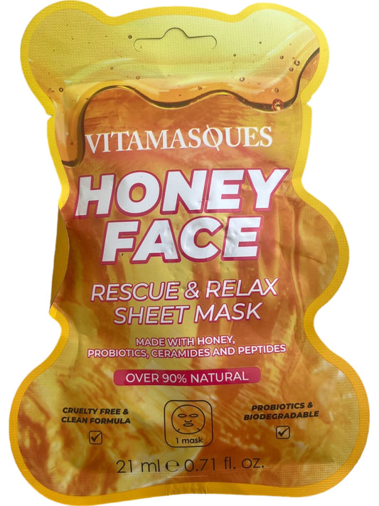 Vitamasques Honey Rescue & Relax Biodegradable Sheet Face Mask
