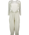 4th & Reckless 2-piece Sarah White Linen Blend Tie Back Scarf Top And Balloon Trousers UK 6