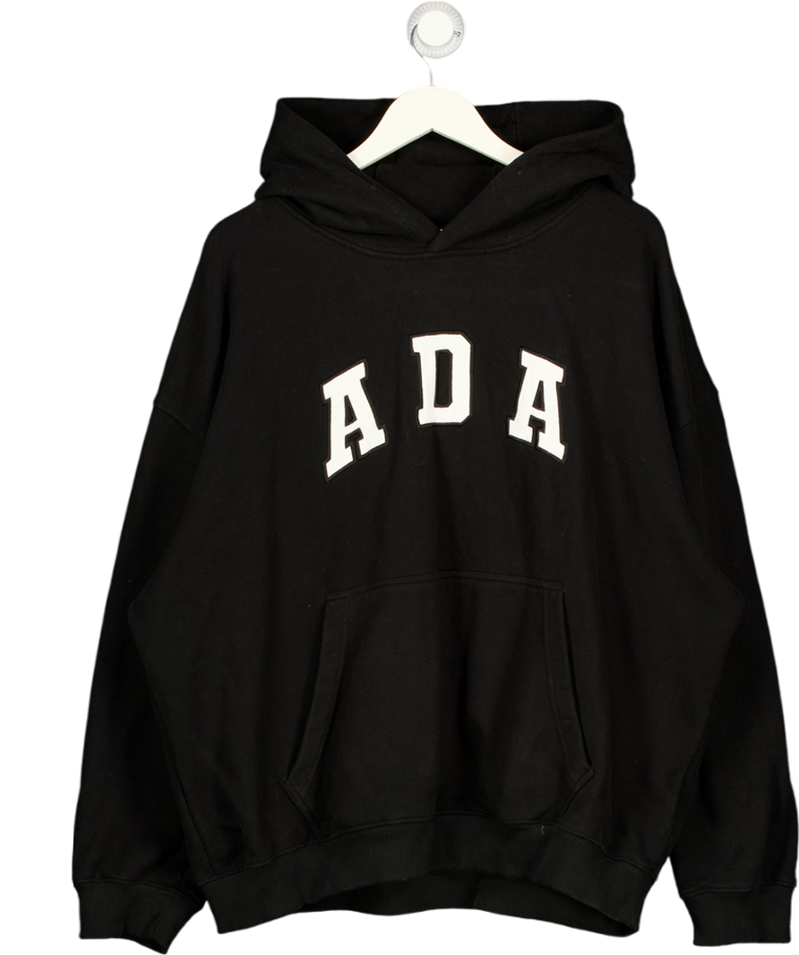 ADANOLA Black Oversize Logo Hoodie UK XL
